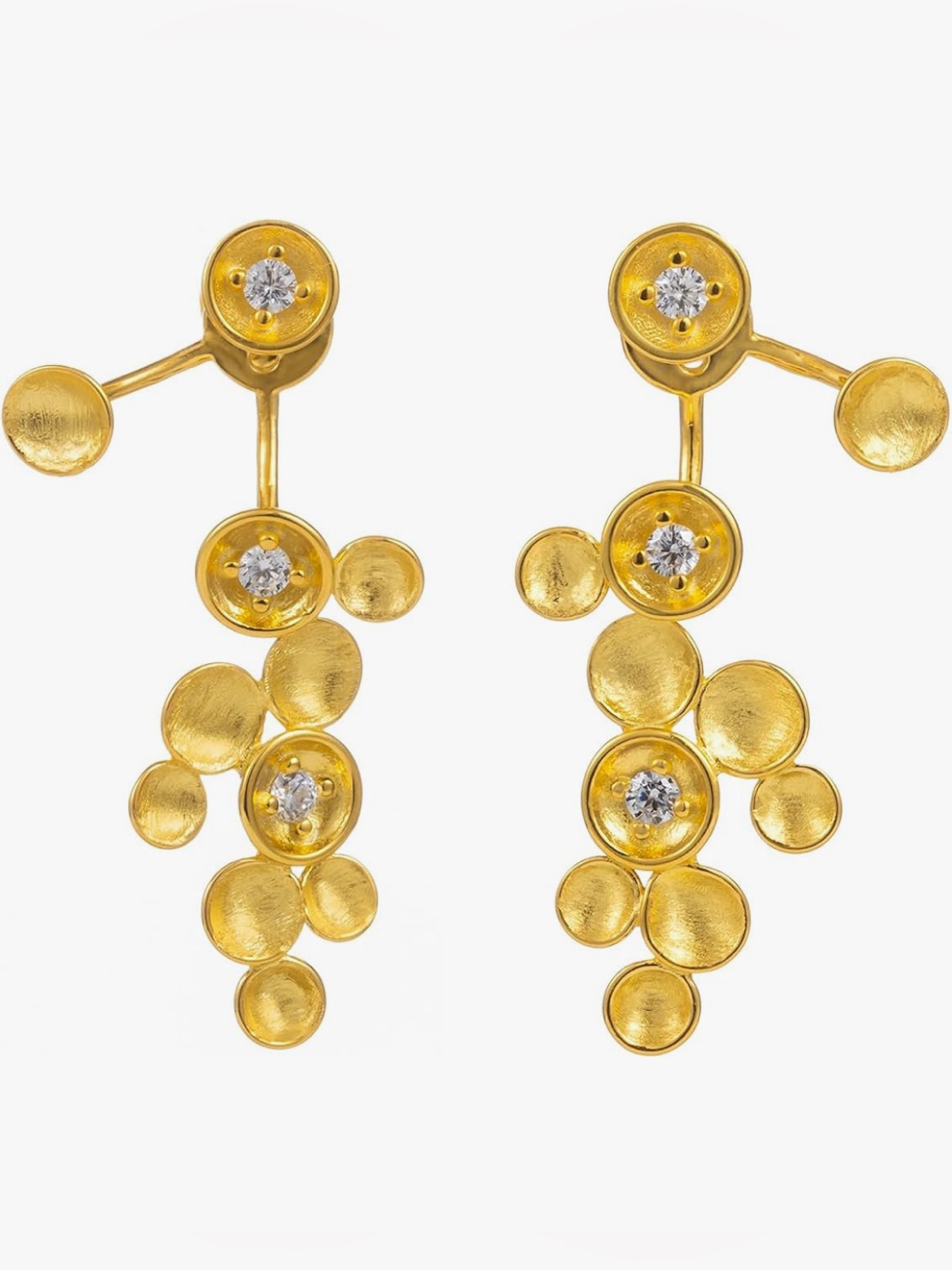 Gorgeous Rare Neiman Marcus Rich 18kt Vermeil Topaz Geometric Earrings